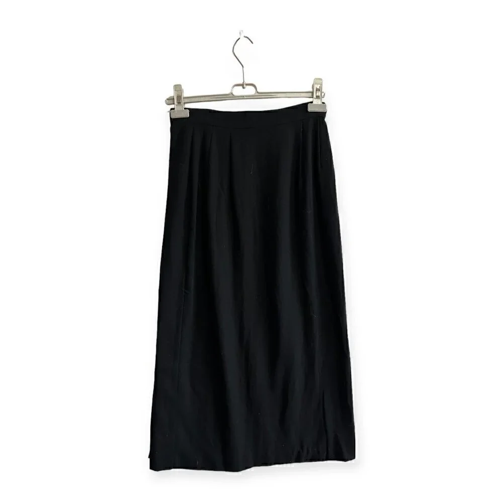 Vintage Atsuro Tayama Black Wrap Midi Skirt,‎ 90s, Size US8/Euro L
